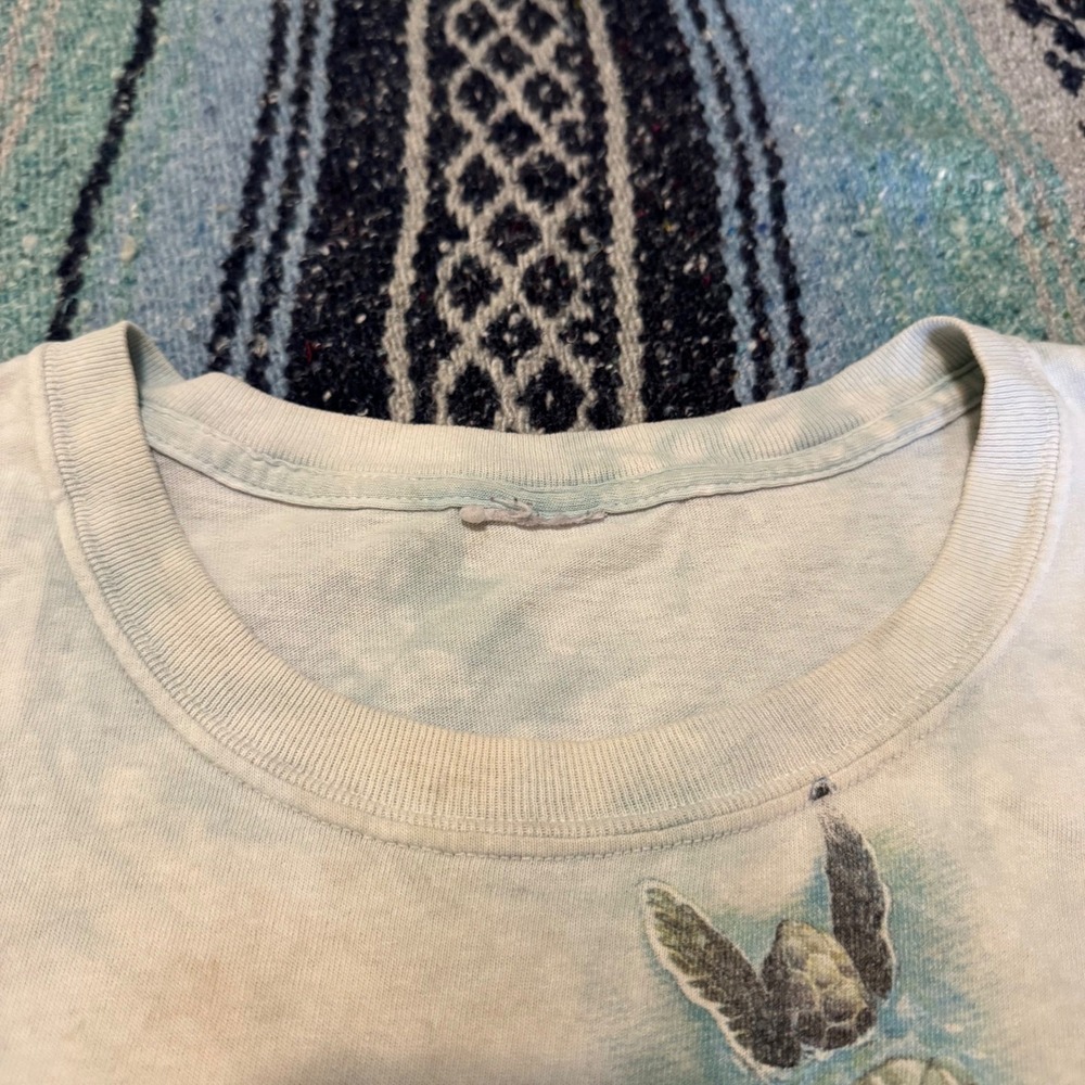 The Mountain Sea Turtle Tie Dye Shirt 2009 Sherry Vintson Blue White Mens XL - Picture 5 of 9